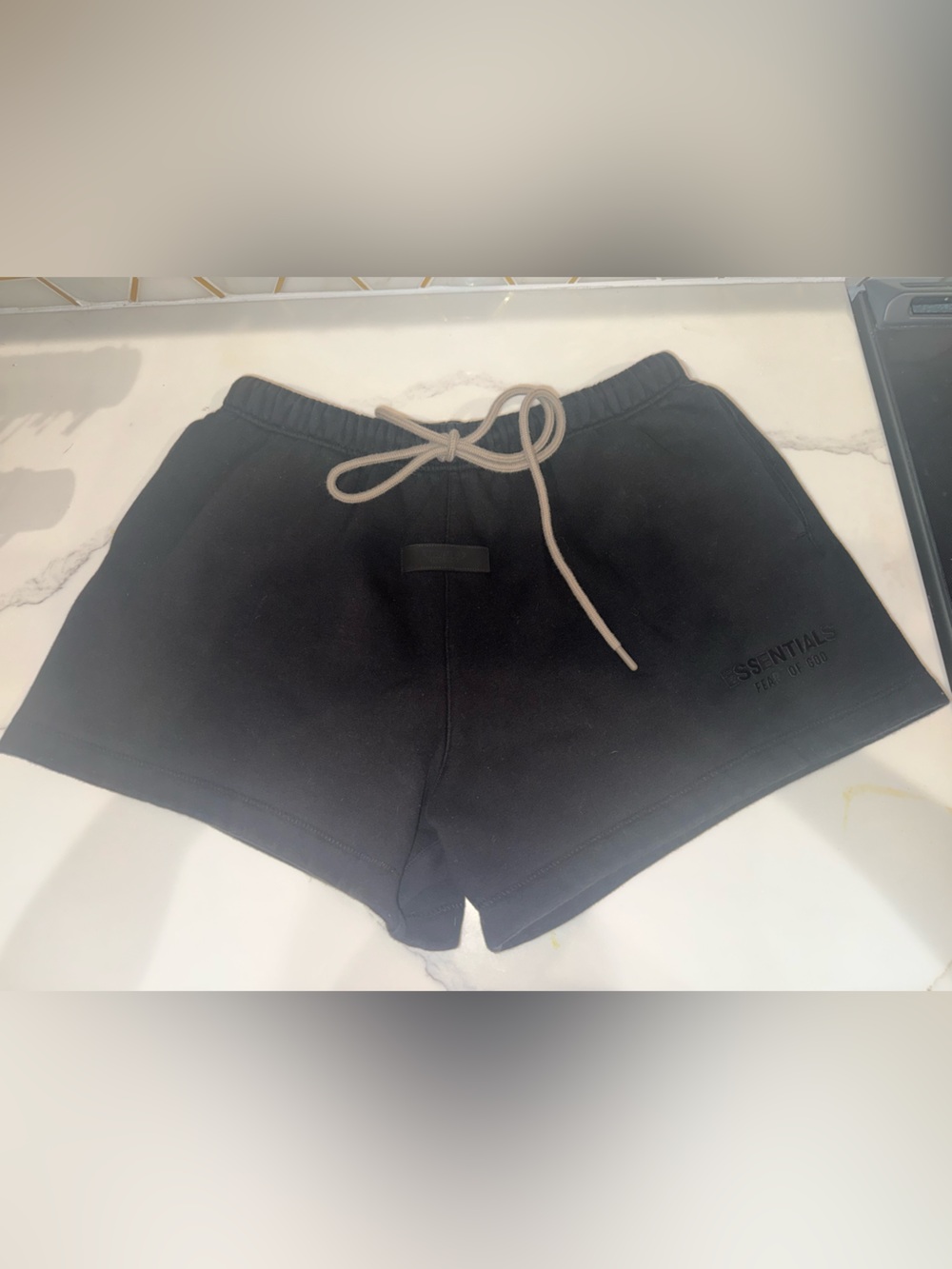 ESSENTIALS Unisex Black Lounge Shorts